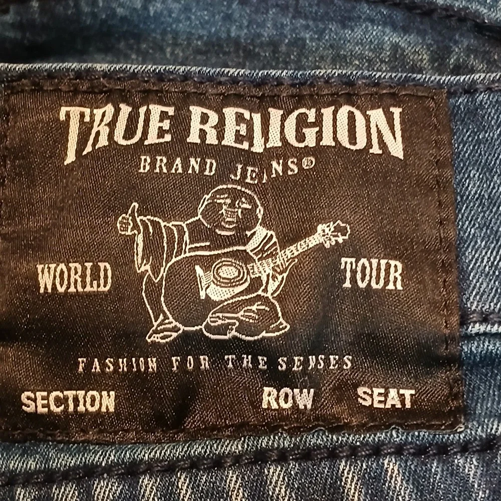 True Religion Jeno Jeans‎ Men 34 Blue Wash Relaxed Slim Stretch Straight Whisker